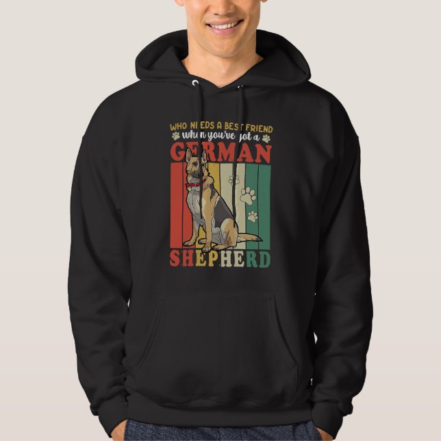 Sudadera German Shepherd  Best Dog Friend Retro Plus Size (Anverso)