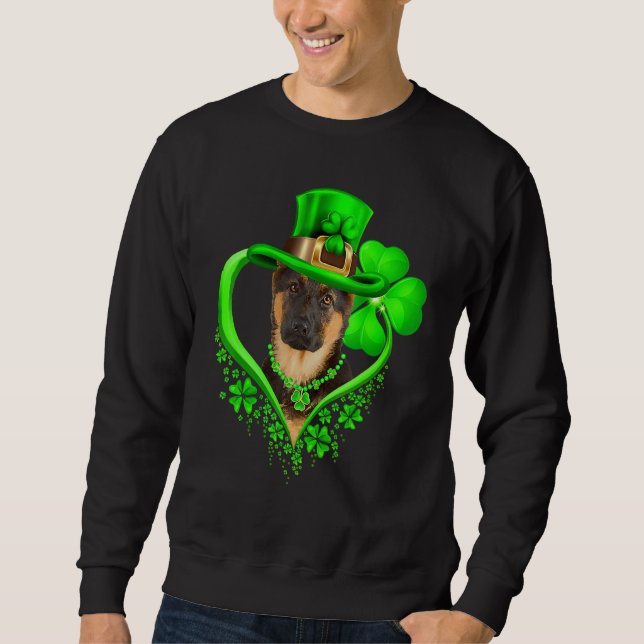 Sudadera German Shepherd Dog St Patricks Day Lover Irish Sh (Anverso)