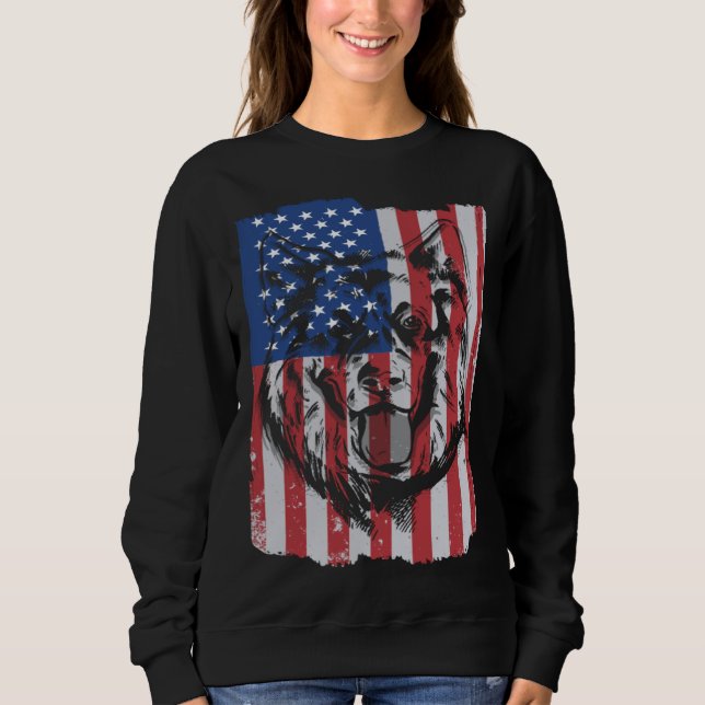 Sudadera German Shepherd USA Merica Flag Retro (Anverso)