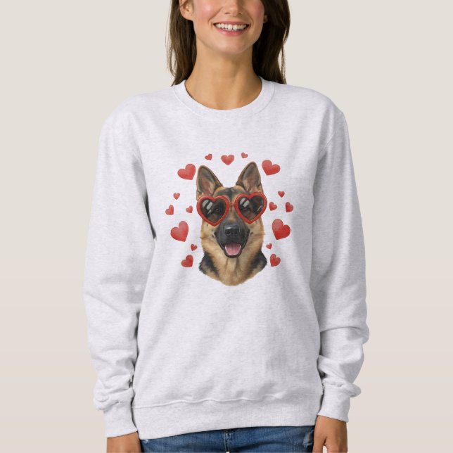 Sudadera German Shepherd Valentine Oil Painting Dog Portrai (Anverso)