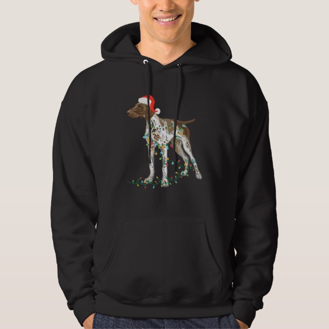 Sudadera German Shorthaired Pointer Tangled In Christmas Li (Anverso)