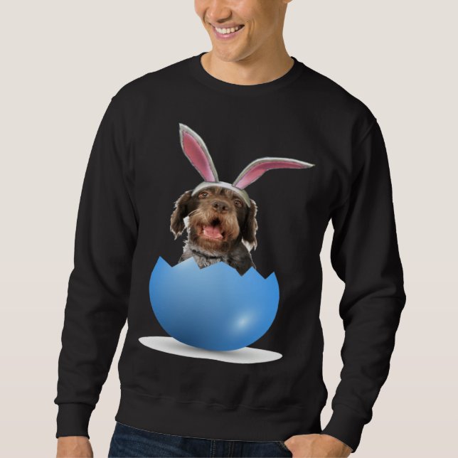 Sudadera German Wirehaired Pointer Dog Easter Bunny Egg Hun (Anverso)