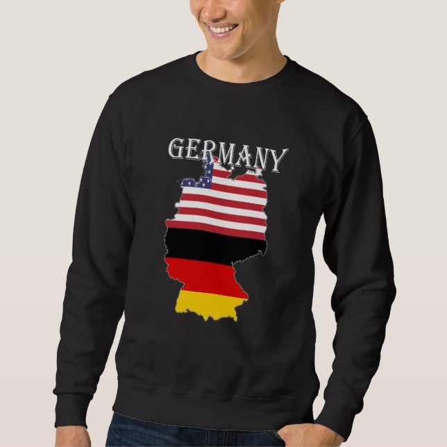 Sudadera Germany Flag Map USA Ancestry Expatriate Expat (Anverso)