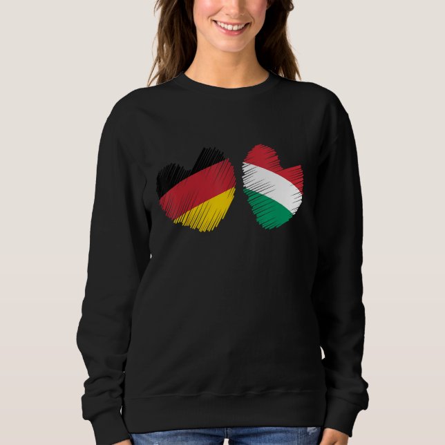 Sudadera Germany Hungary Heart German Flag Hungarian Flag H (Anverso)
