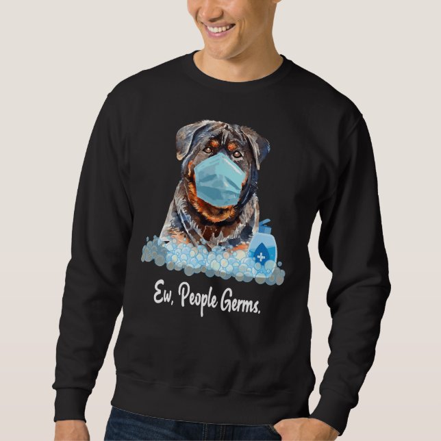 Sudadera Gérmenes Gérmenes Perro Rottweiler Con Máscara P (Anverso)