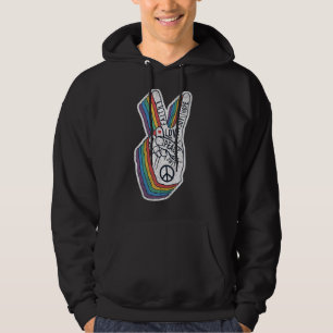 Sudadera Gesto de mano de paz con palabras signo de paz 2
