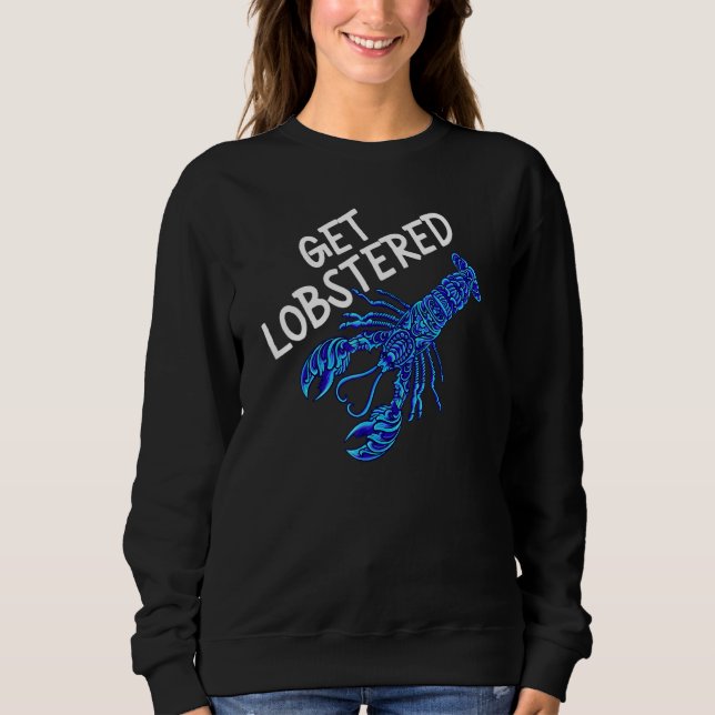Sudadera Get Lobstered Funny Jumpscare Lobster Meme Blue Cr (Anverso)