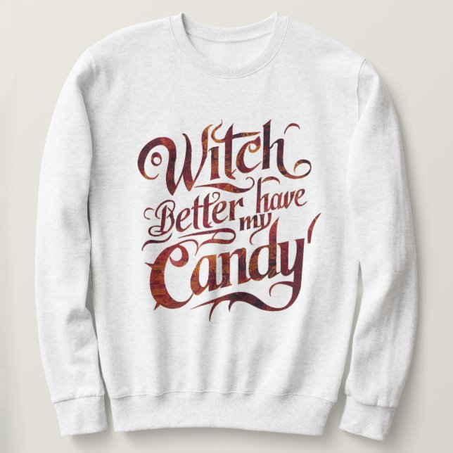 Sudadera Get the Candy: Una bruja pide su recompensa (Anverso del diseño)