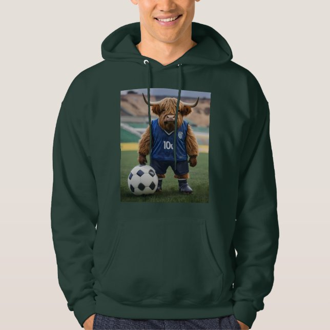 Sudadera "Getter de gol: Vaca de Highland vestida para el f (Anverso)