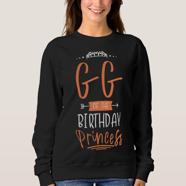 Sudadera Gg De La Princesa De Cumpleaños Fiesta Crown Bday  (Anverso)