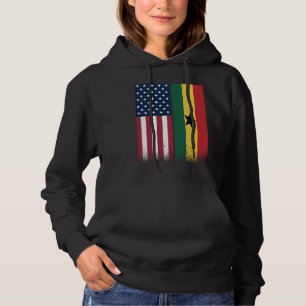 Sudadera Ghana: Banderas ghanesas norteamericanas orgullosa