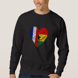 Sudadera Ghana Francia Corazón Bandera Francesa Bandera Gha