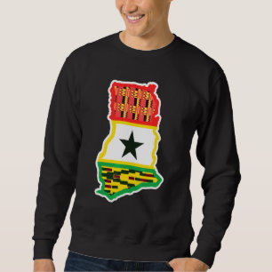 Sudadera Ghana Mapa del país Bandera Patriótica para Ghana