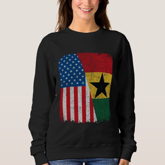 Sudadera Ghanaian American Flag Half USA Ghana Root Proud (Anverso)