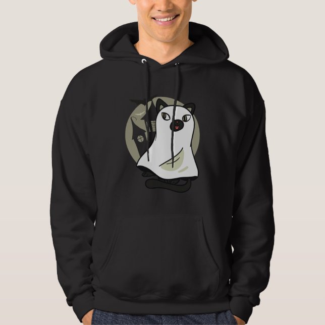 Sudadera Ghost Cat  Halloween Schnuckel Graphic (Anverso)