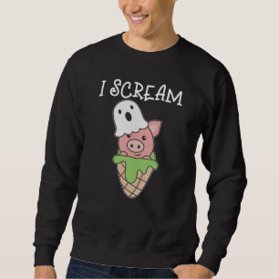 Sudadera Ghost de Cerdo Halloween Grito Pun de Crema de Hie