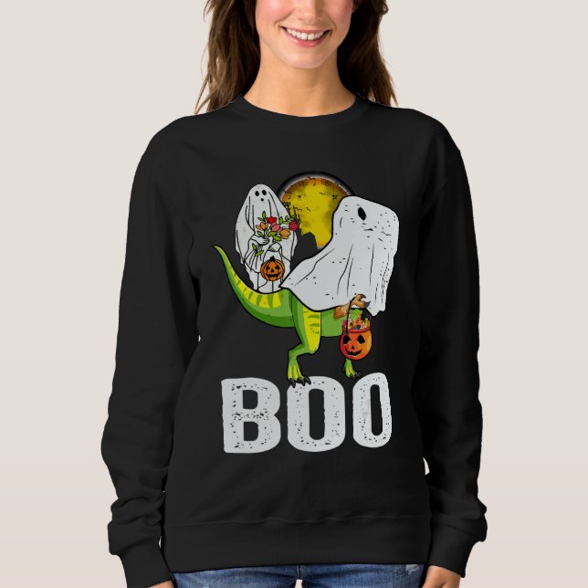 Sudadera Ghost Dinosaur rex  Boo Halloween Boys Men Pumpkin (Anverso)