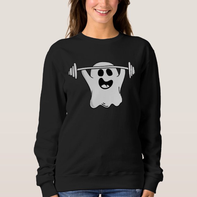 Sudadera Ghost Weightlifting Halloween Fitness Gym Workout (Anverso)