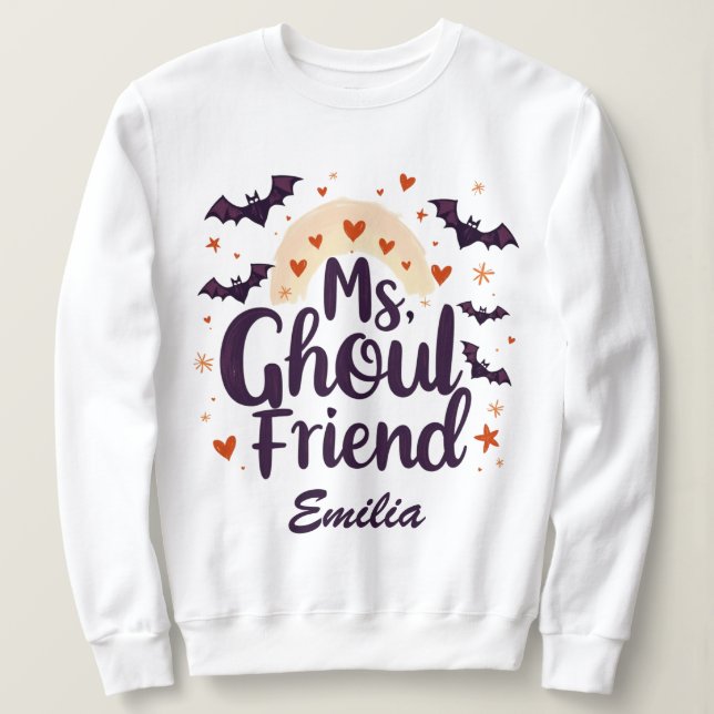 Sudadera Ghoulfriend Custom Name Halloween Sweatshirt (Anverso del diseño)