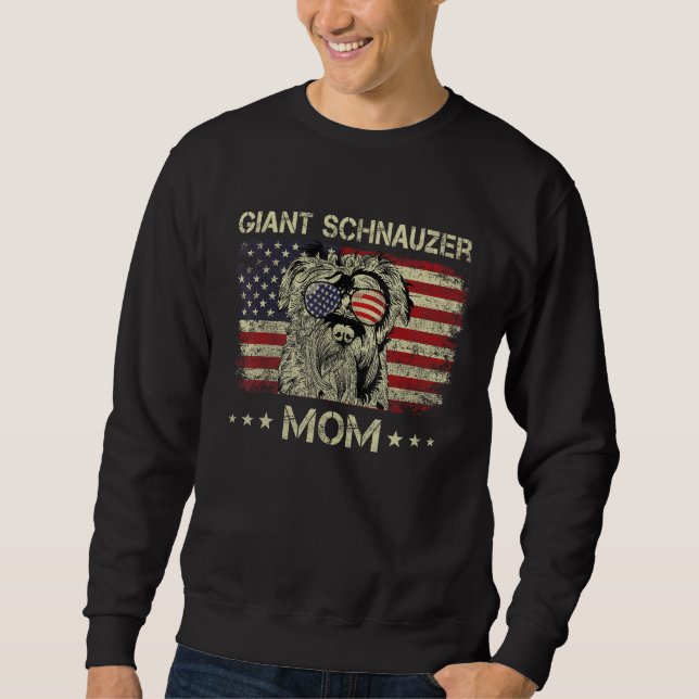 Sudadera Giant Schnauzer Mom Dog  American Flag 4th Of July (Anverso)