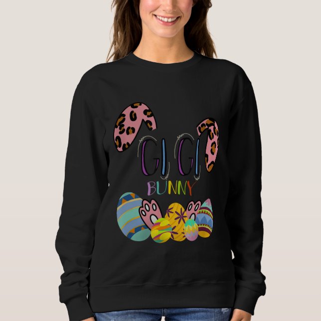 Sudadera Gigi Bunny Leopard Rabbit Mommy Grandma Easter Mot (Anverso)