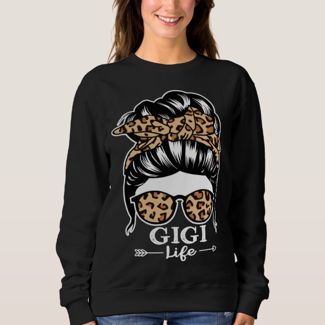 Sudadera Gigi Life Messy Bun Hair  Gigi Leopard (Anverso)
