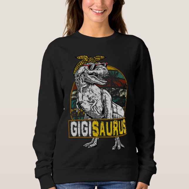 Sudadera Gigisaurus Leopard Rex Dinosaur Gigi Saurus Madre (Anverso)