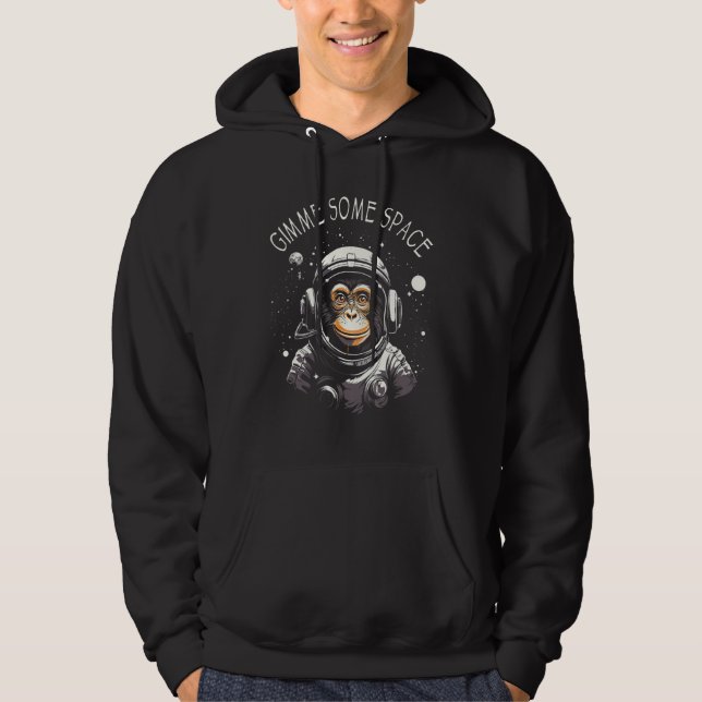 Sudadera Gimme algo de espacio Mono Ape Chimp Astronauta Gr (Anverso)