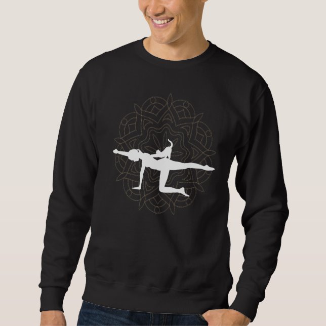 Sudadera Gimnasia Meditación Mandala Namaste Gatos Yoga (Anverso)