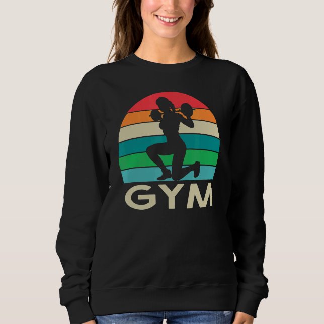 Sudadera gimnasio retro atardecer fitness bocadillo (Anverso)