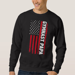 Sudadera Gimnasta Papá Americano Bandera Día de los Hombres