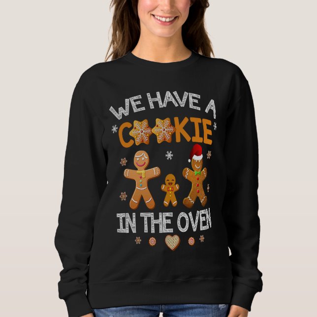 Sudadera Gingerbread Christmas Couple Pregnancy Announcemen (Anverso)