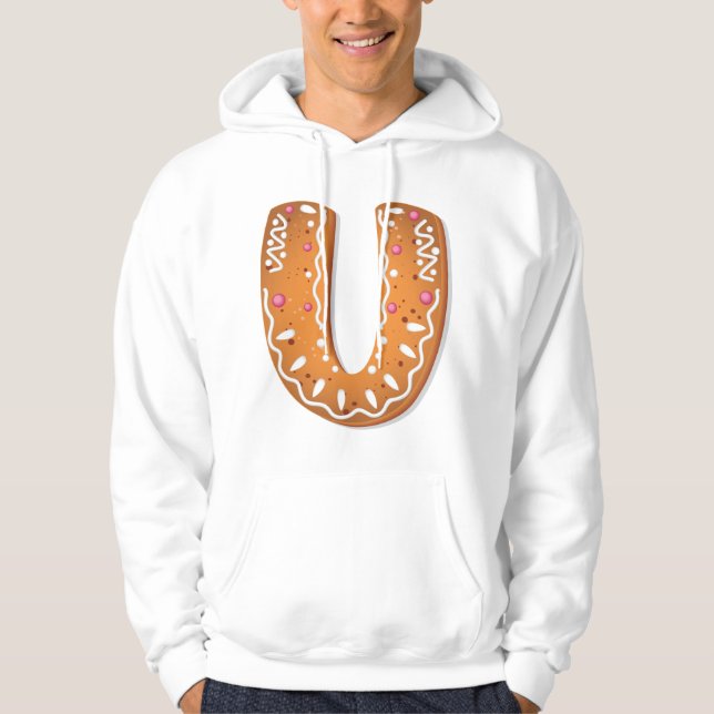 Sudadera Gingerbread Letter U Monogram Holiday Cookie (Anverso)