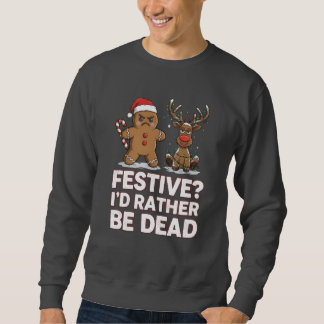 Sudadera Gingerbread Man and Reindeer Sarcastic Christmas