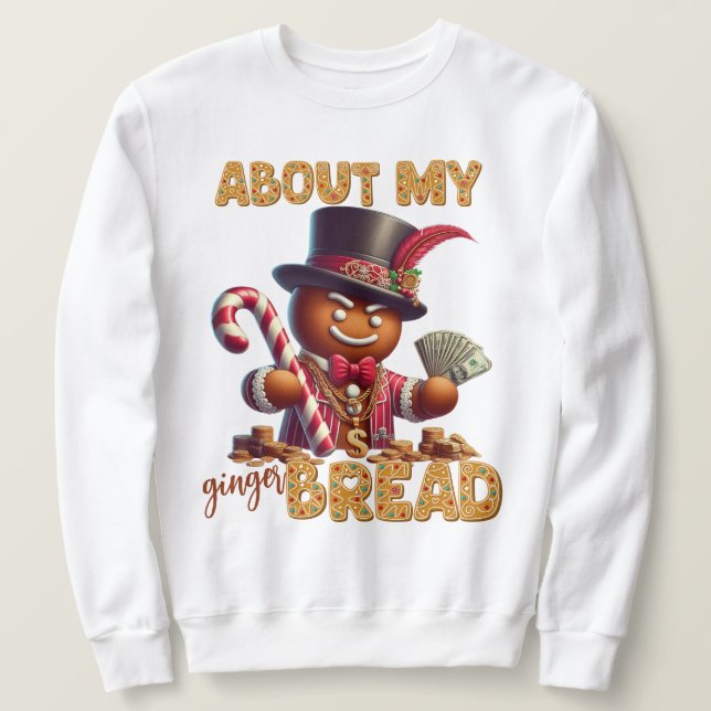 Sudadera Gingerbread Man Funny Red Navidades (Anverso del diseño)