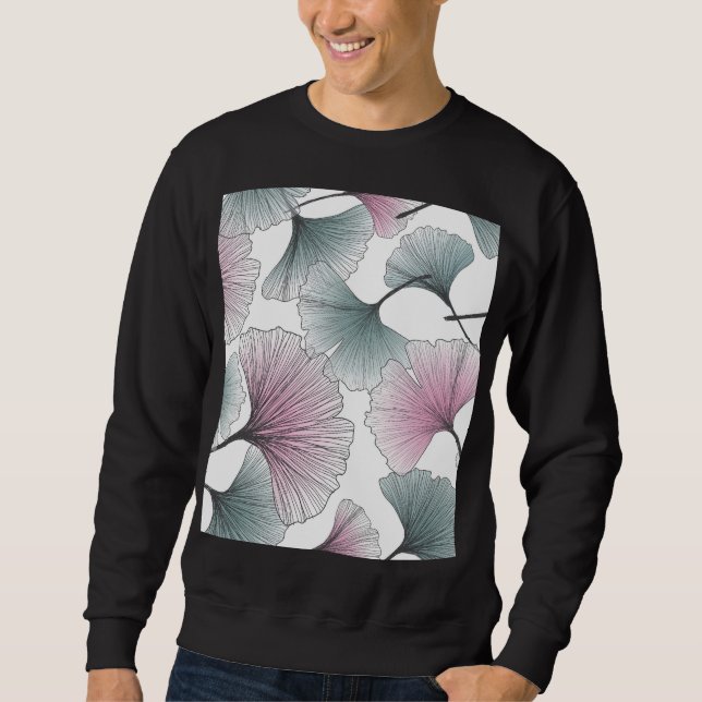 Sudadera Gingko biloba dibujado a mano. (Anverso)