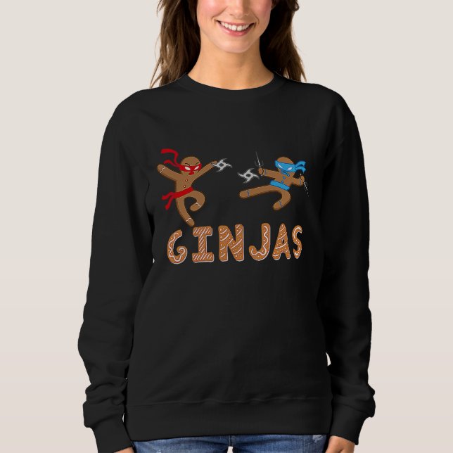 Sudadera Ginjas Gingerbread Ninjas Funny Christmas Cookie P (Anverso)