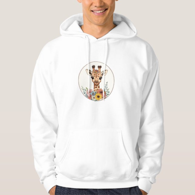 Sudadera Girafa Adorable Con Flores (Anverso)