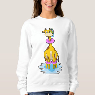 Sudadera Girafa en Natación con anillo de natación