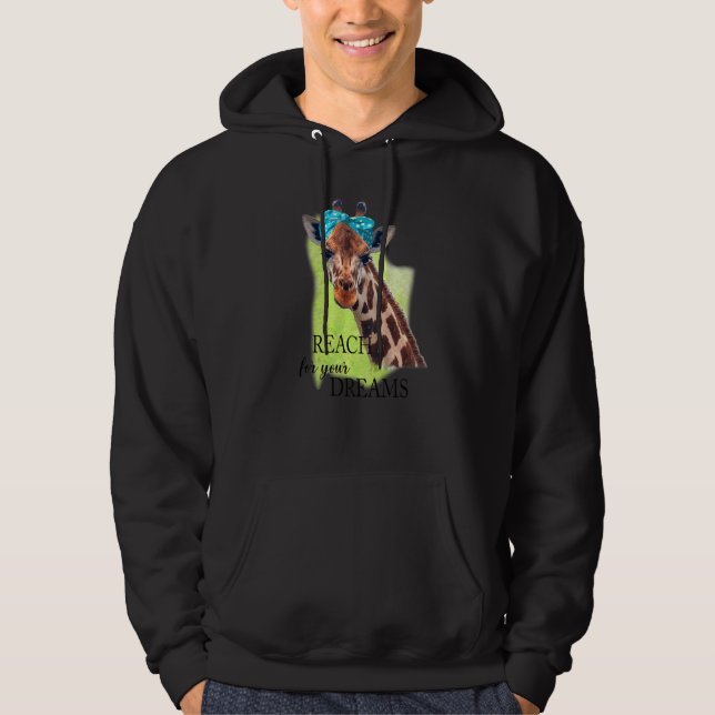 Sudadera Giraffe Alcanza Tu Sueño Chiste Inspirador (Anverso)