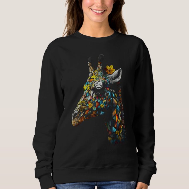 Sudadera Giraffe Artwork  Animal Colourful Giraffe 1 (Anverso)