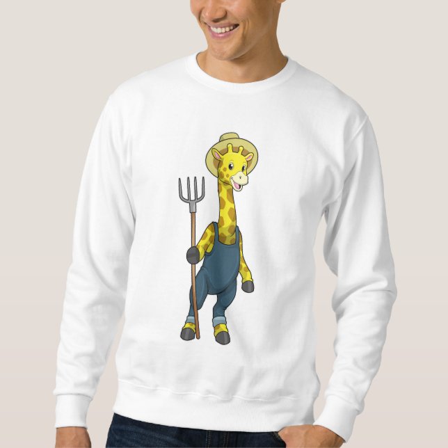 Sudadera Giraffe as Farmer with Pitchfork (Anverso)