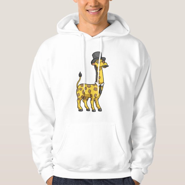 Sudadera Giraffe como Caballero con Gorra, Tie y Mustache (Anverso)