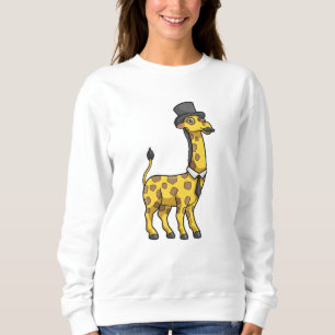 Sudadera Giraffe como Caballero con Gorra, Tie y Mustache