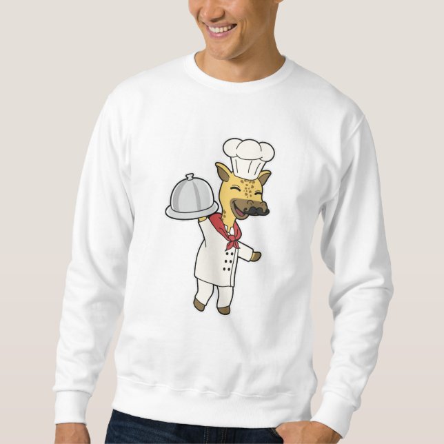 Sudadera Giraffe como chef con plataforma de cocina (Anverso)