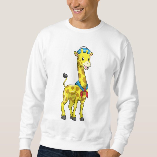 Sudadera Giraffe como marinero con gorra marinero (Anverso)