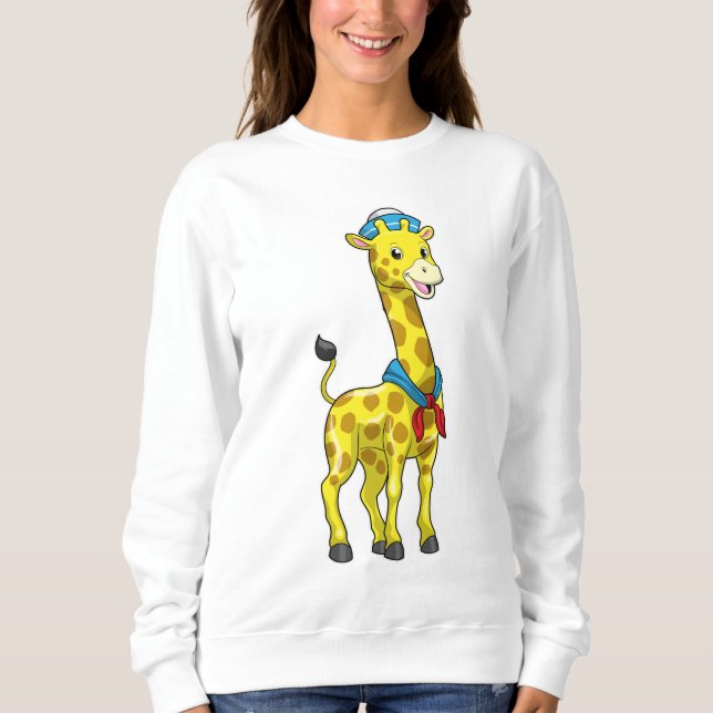 Sudadera Giraffe como marinero con gorra marinero (Anverso)