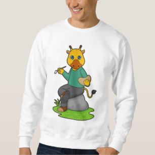 Sudadera Giraffe como pintor con pincel de pintura