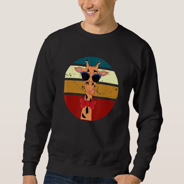 Sudadera Giraffe Con Gafas Graciosas Al Atardecer (Anverso)