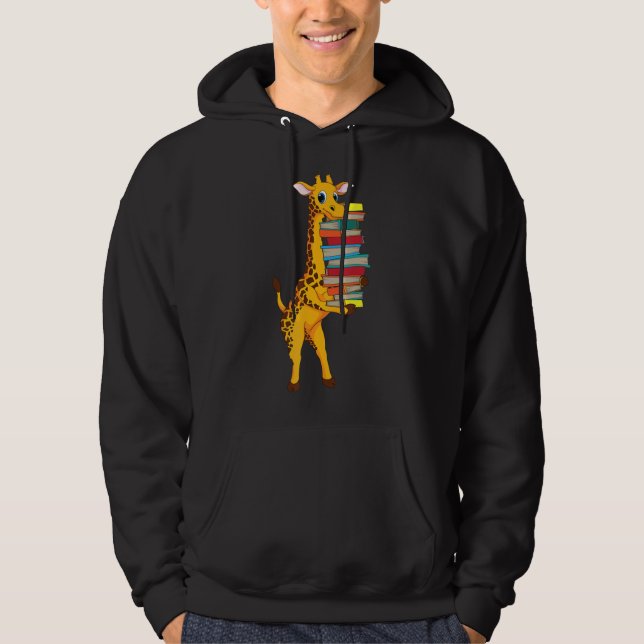 Sudadera Giraffe Con Un Montón De Libros Cute Lectores Club (Anverso)